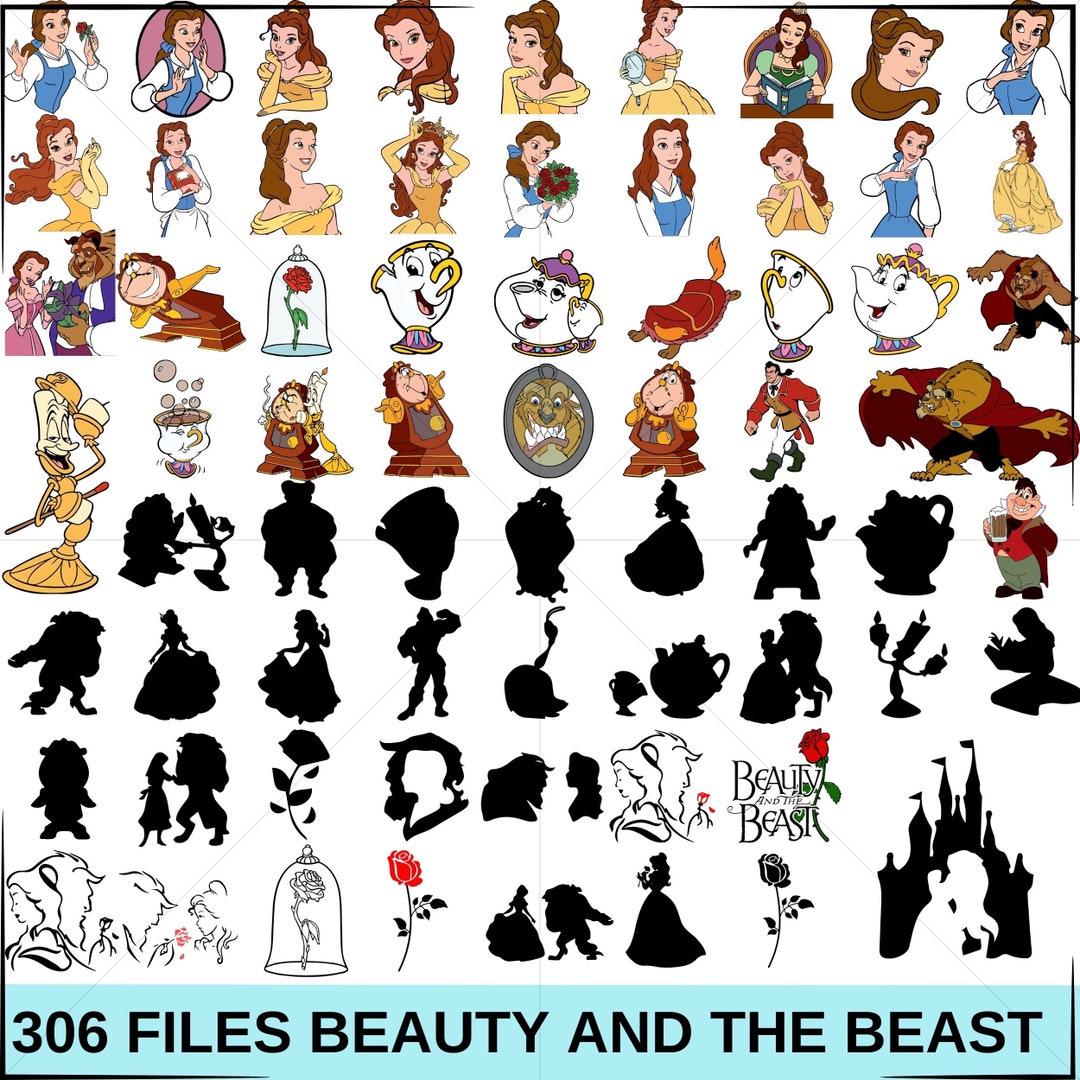 70 Beauty and the Beast Svg Bundle Layered Item, Clipart, Cricut ...