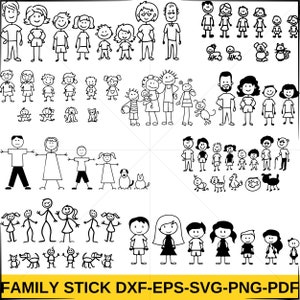 Stick Family SVG Bundle Stick Family cut files Huge Pack of Stick Figure Svg Stick Family clipart Instant Download, cut files for cricut