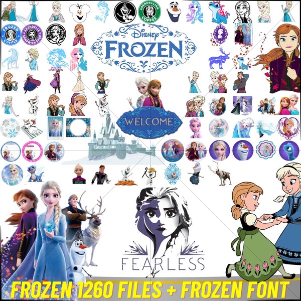 Frozen SVG bundle, frozen elsa svg, frozen clipart, frozen png files, frozen clipart, Birthday Svg, Olaf, Anna, Snowman Svg Files