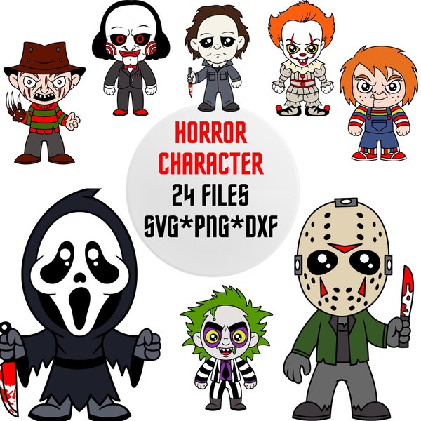 Horror Character SVG, Horror SVG, Chibi Horror Svg, Halloween Svg, Cute Horror Svg, Horror png, Cute Halloween Svg, Horror Cut Files