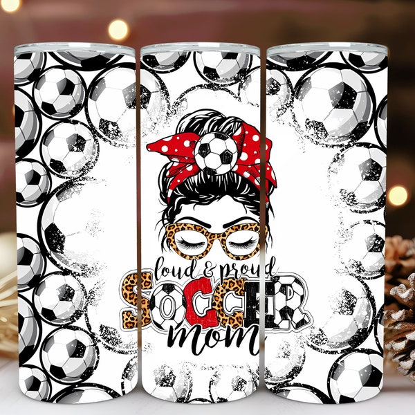 Soccer mom tumbler png 20oz Skinny Tumbler Sublimation Designs, Mother's Day, Sports Mom, Leopard Soccer, Tumbler Design Soccer Dirt PNG