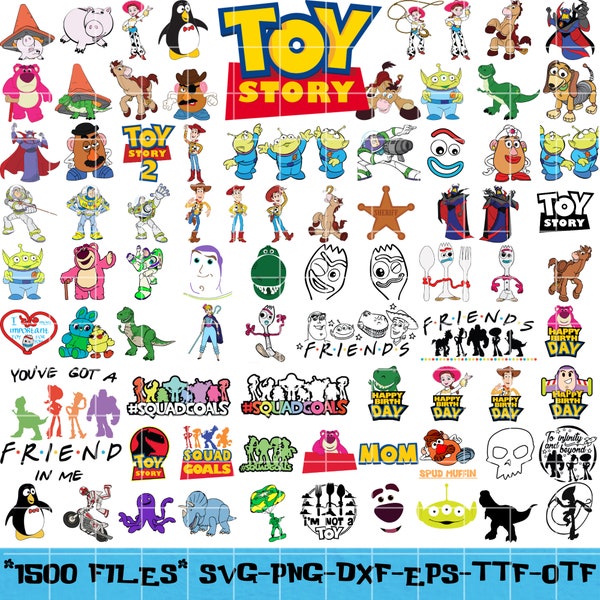 1600 Files Toy Story SVG Bundle, Woody Svg Files for Cricut, Toy Story Png, Buzz Lightyear Svg for Shirts, Toy Story Clipart, Toy Story SVG