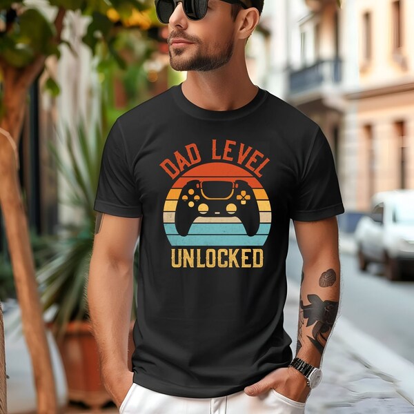 Dad Level Unlocked Png - INSTANT DOWNLOAD - Father's Day Png, Funny Dad Png, Husband Daddy Sublimation Design, fathers day Png, gaming Png