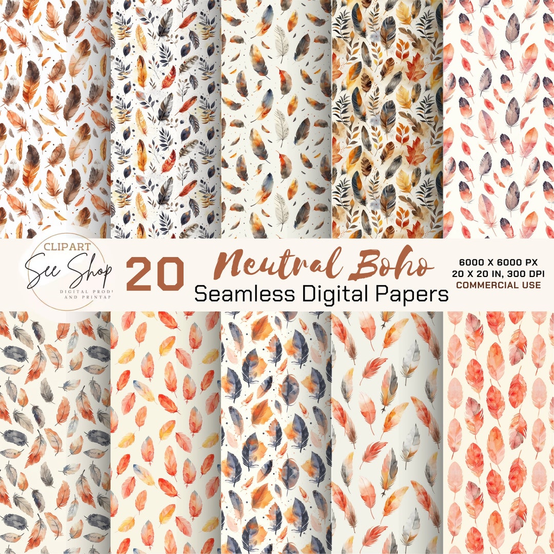 Boho Digital Paper, Boho Seamless Pattern, Bohemian Digital Paper ...