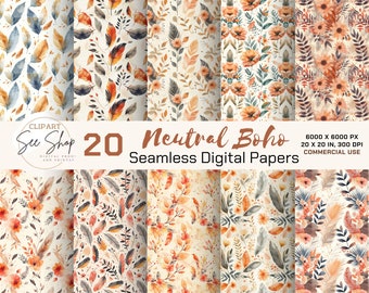 Boho Seamless Pattern, Bohemian Digital Paper, Boho Digital Paper, Floral Digital Paper, Spring Digital Paper, Boho Digital Paper,Background