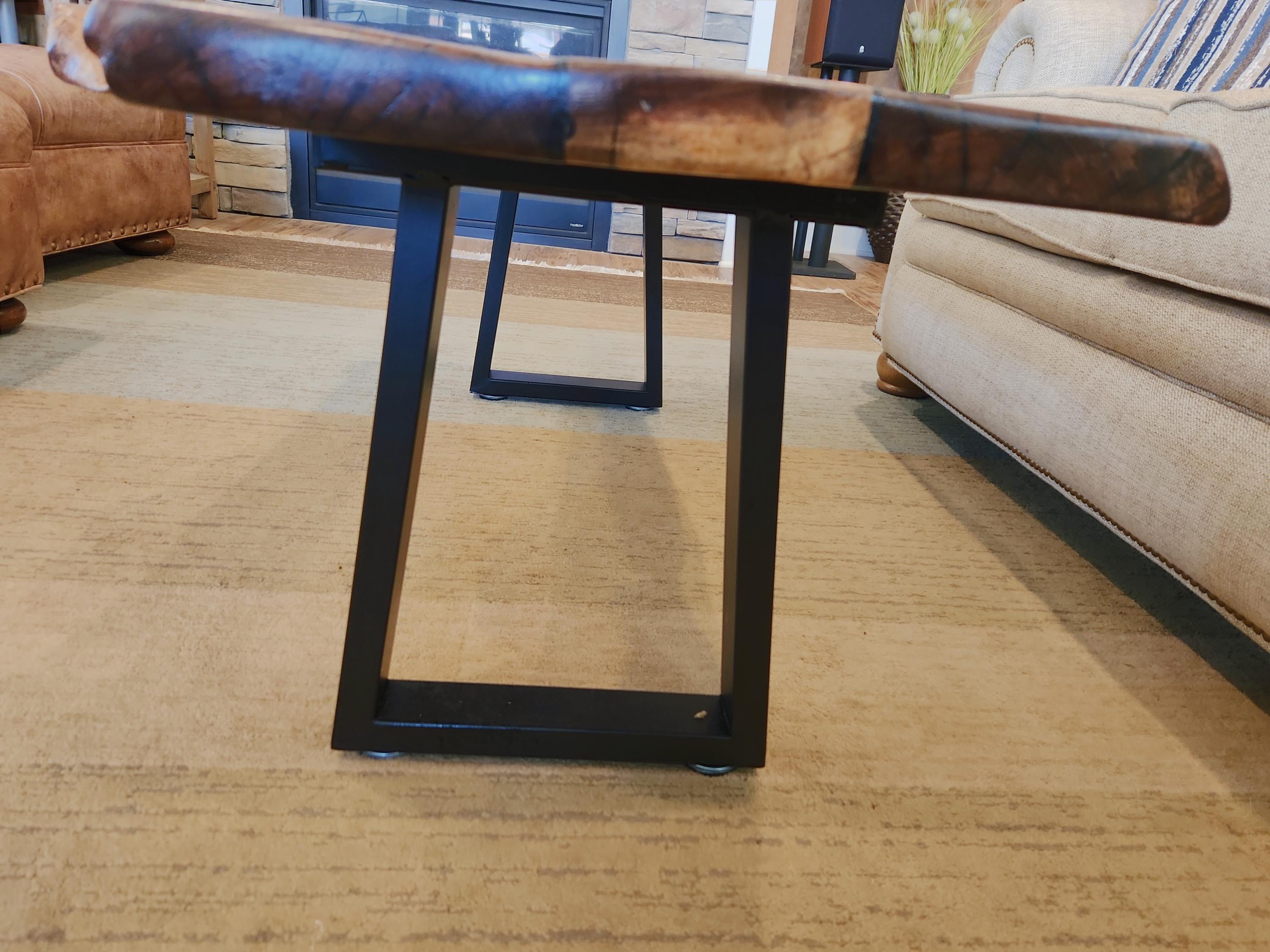 Beautiful view of Textured Coffee Table With Industrial Metal Legs