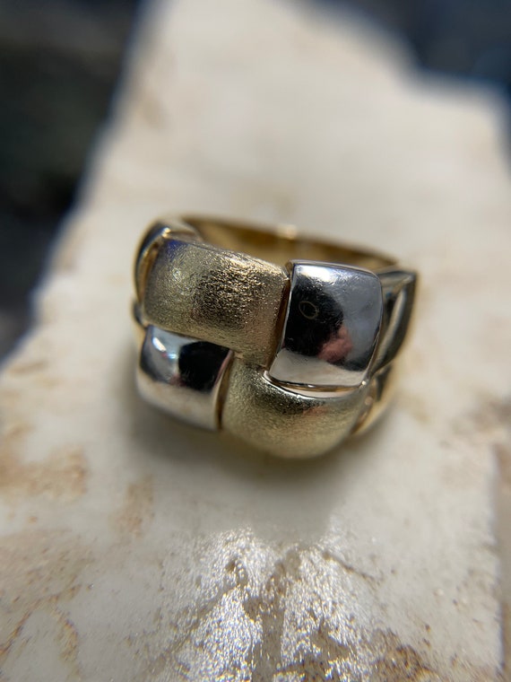 14K Gold Vintage Two Tone Ring
