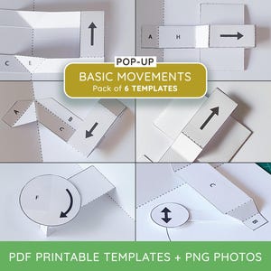 Grundlegende Bewegungsabläufe – Set mit 6 Pop-Up-Kartenmechanismen – DIY-Vorlage als digitaler Download