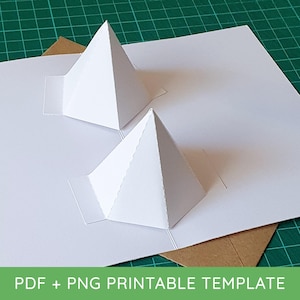 Carte pop-up imprimable pyramides - modèle de carte pop-up DIY en téléchargement numérique