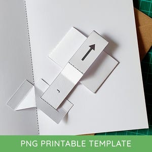 Mécanisme de carte pop-up imprimable mouvement en diagonale vers l'extérieur - modèle de carte pop-up bricolage en téléchargement numérique