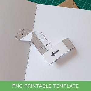 Mécanisme de carte pop-up imprimable mouvement diagonal vers l'intérieur - modèle de carte pop-up bricolage en téléchargement numérique