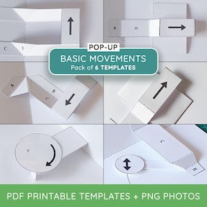 Basisbewegingen - Set met 6 pop-up kaartmechanismen - DIY-sjabloon als digitale download
