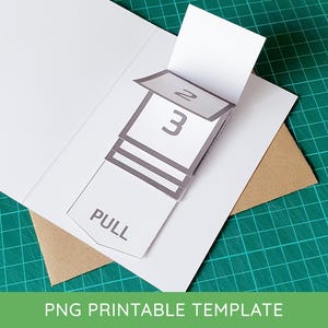 Waterfall Pull Tab Pop-Up Card Mechanism - DIY Pop-Up Card Template as Digital Download