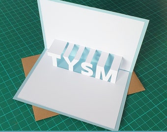Tysm Name Pop-Up Kartendesign - DIY Kirigami Template Kit als digitaler Download