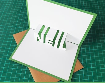 Neil Name Printable Pop-Up Card Design - DIY Kirigami-sjabloon als digitale download