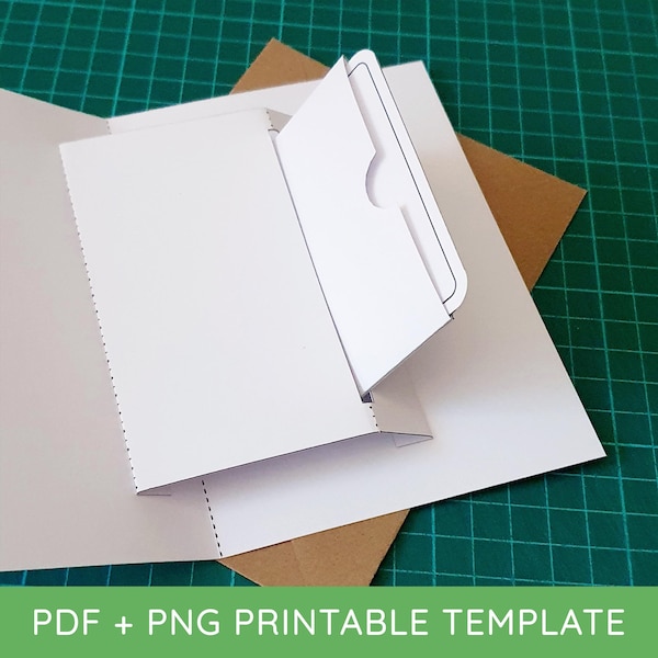 Mecanismo de portatarjetas desplegable: plantilla de tarjeta desplegable DIY como descarga digital