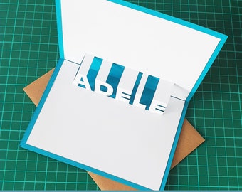 Adele Naam Afdrukbaar Pop-Up Kaartontwerp - DIY Kirigami-sjabloon als digitale download