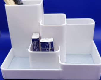 6-Compartment Desk Organiser: Plastic Pen Holder