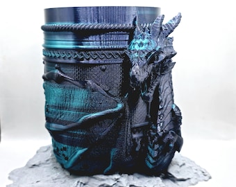 Gothic Dragon Plant Pot: Handmade Decorative Plastic Planter