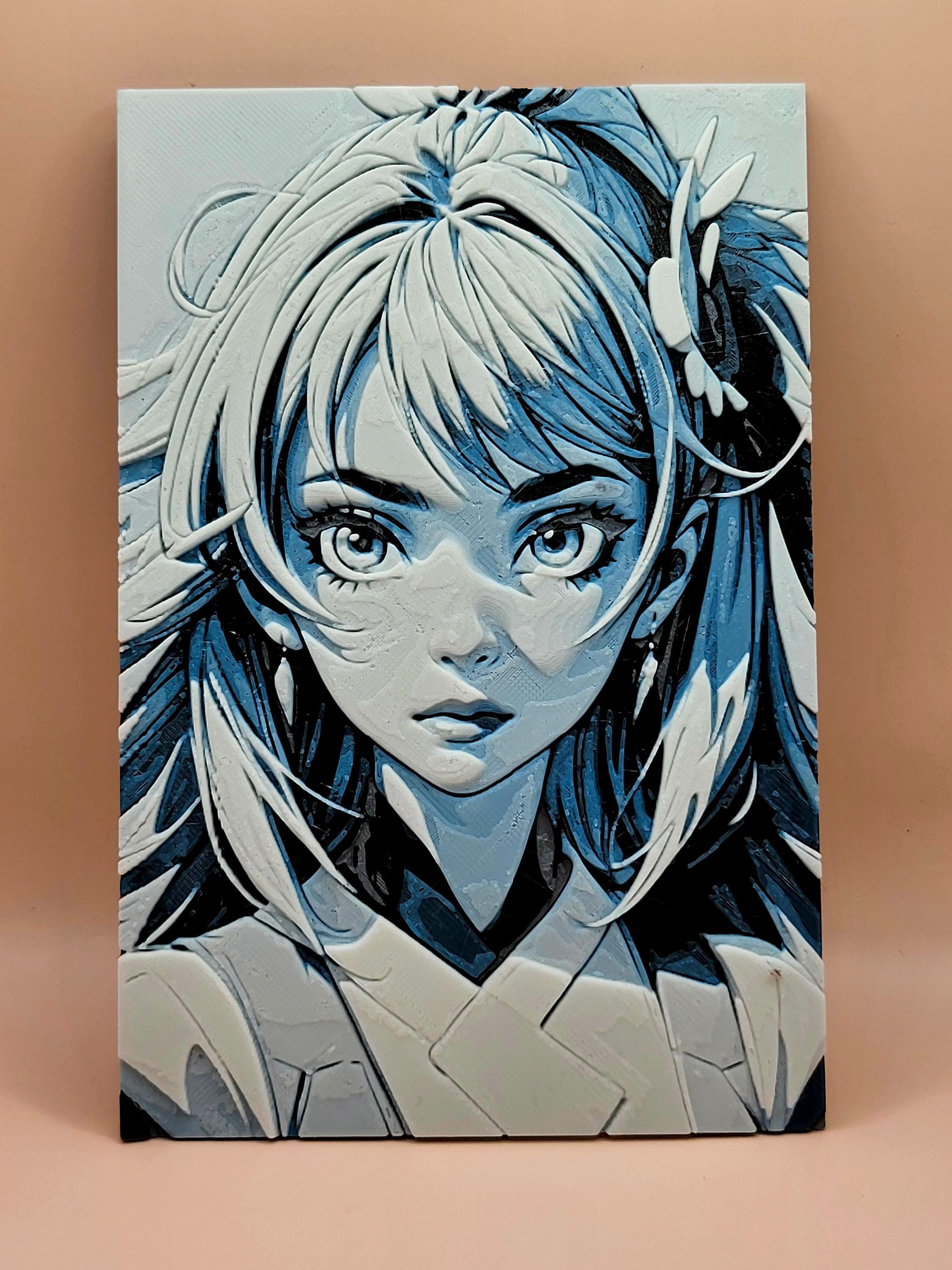 Cyberpunk Anime Girl Poster With 3D Effect – Homemade Wall Art ...
