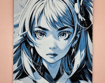 3D Cyberpunk Anime Girl Poster: Futuristic Wall Art