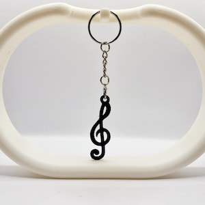 Treble clef keyring - Music note keychain - Homemade Music lover gift - Treble clef charm - Musical keychain - Music gift