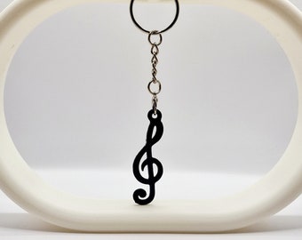 Treble Clef Keyring: Music Lover Gift, Music charm - Musical keychain