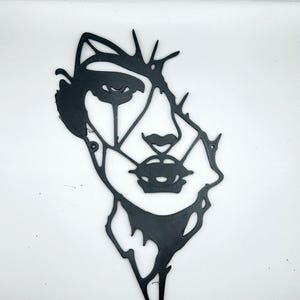 Face Of Woman Wall Art - Home Made Womans Face Art - Face Line Art Home Decor - Art Gift Idea