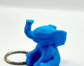 Low Poly Elephant Keychain: Homemade Plastic Animal Keyring