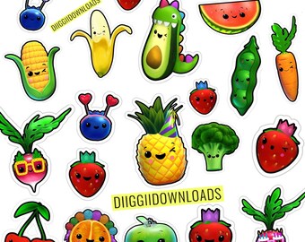 Dancing fruit ; Hey Bear Printable fruit files, Dancing fruit PNG, JPG, PDF, word Printable Cake Topper, Kid's Birthday, Party Decorations