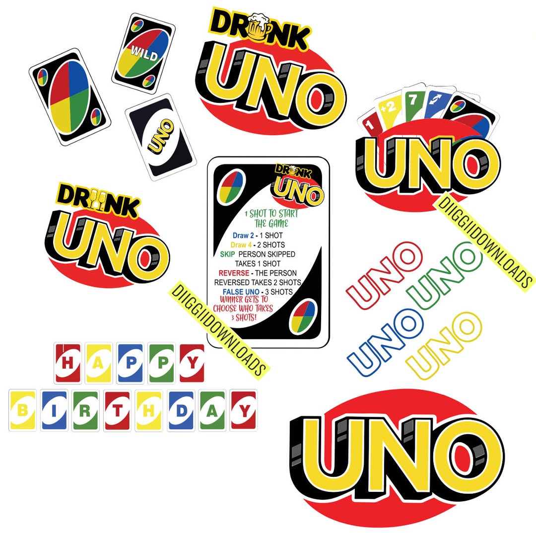 Drunk Uno Card Game SVG File, Png File , Jpg File, Easy Cut, Printable