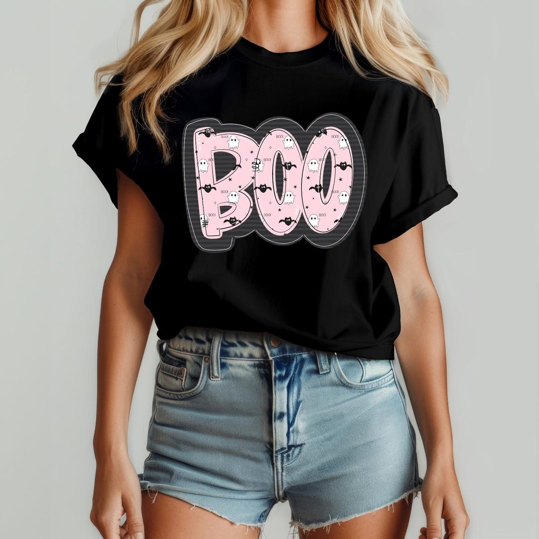 Cute Pink Boo, Trendy Fall Design, Custom DTF, Ready for Press Heat ...