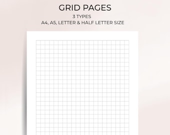 Minimalist Grid Paper: 3 Layouts, 4 Sizes (Digital Download)