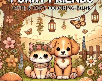 Cats & Dogs Coloring Book | 52 Cozy Printable Pages (Digital Download)