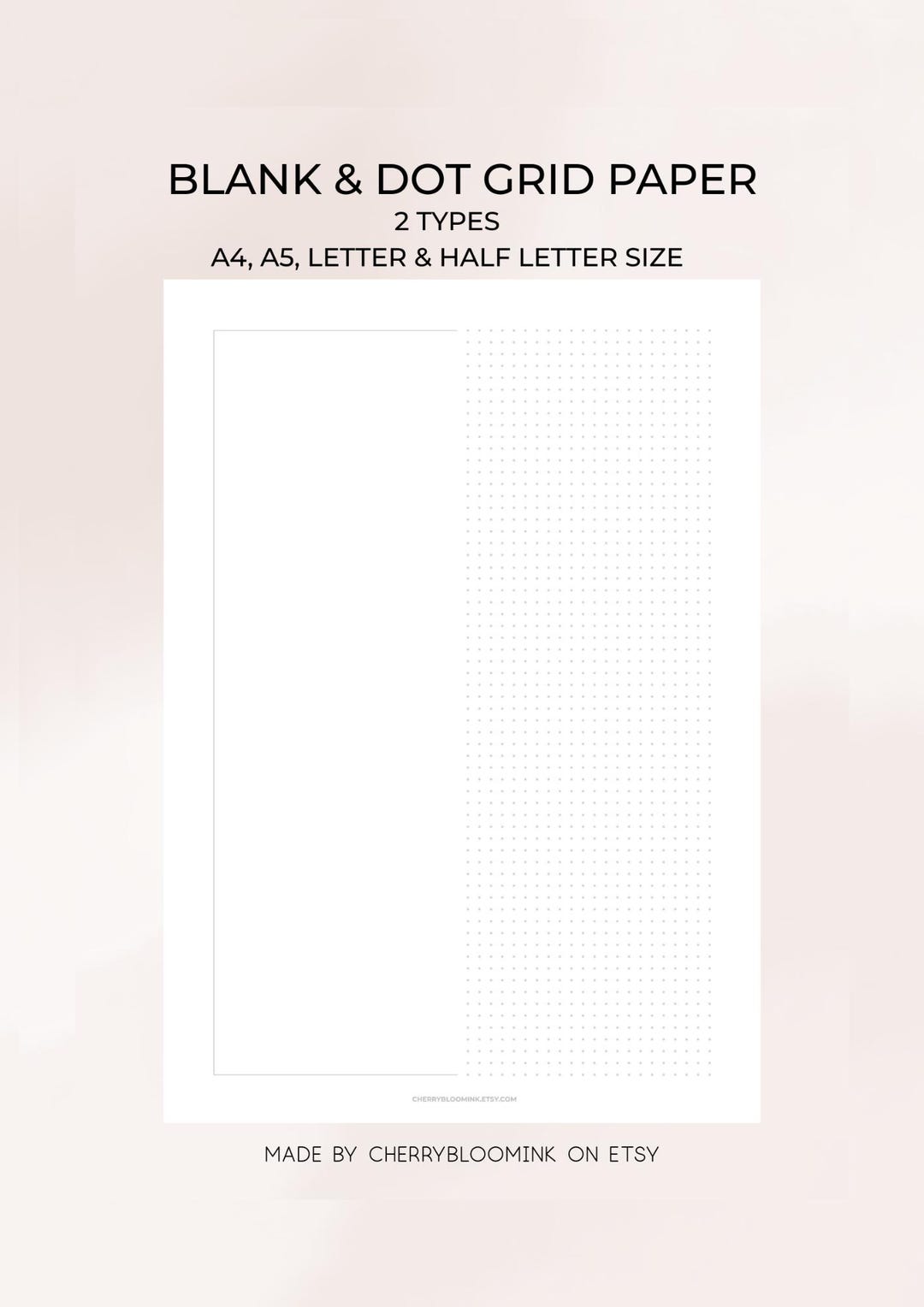 Minimalist Dot Grid Paper Bundle: A4, A5, Letter Sizes (digital ...