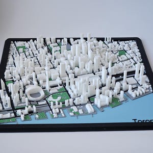 Carte 3D du centre-ville de Toronto Ontario Canada | Tour CN | Souvenirs |