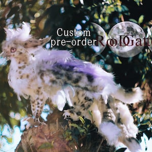 Griffin  leopard creature custom order art doll poseable sculpture