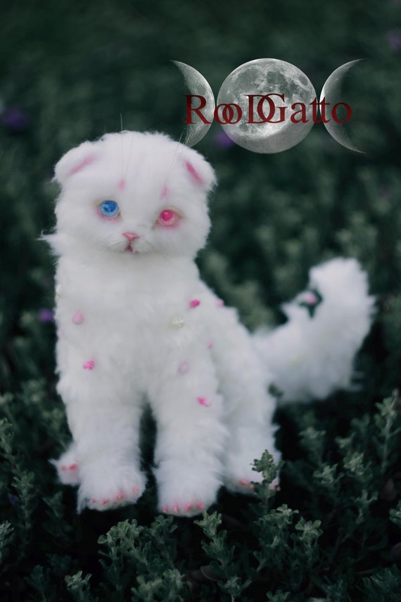 Cat Felting Scottish Sold, Vampire Anime Art Doll Ooak