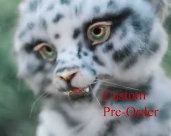 Tiger realistic ooak art doll poseable plush, movable mouth