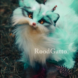 Custom Fantasy Fox Art Doll – OOAK Poseable Sculpture, Horns & Jewelry – Made to Order