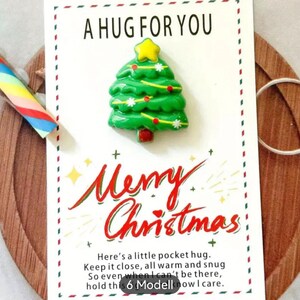 1 pièce. Arbre de Noël festif - Pocket Hug Card 3D - Ornement en résine parfait pour les salutations de vacances, les invitations, l'emballage cadeau