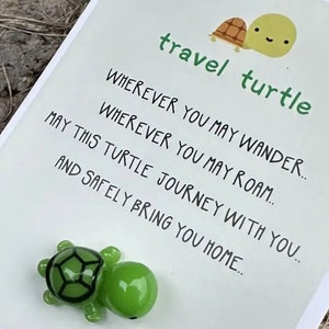 Reise Schildkrötenkarte ADORABLE Schildkröte Karikatur sicher Reisen wunderschönes Geschenk Travel Turtle Valentinstag Ostern Geburtstag