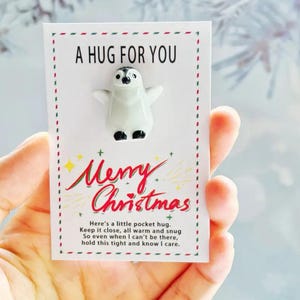 Carte de poche Pingouin de Noël / Pingouin avec pendentif Pingouin 3D Cadeau d'amitié mignon Parfait pour Noël Saint Valentin