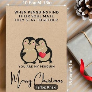 Christmas Greeting Card Romantic You are my Penguin Penguin Cute Card for Couples with Envelope Friendship Gift Valentine&#39;s Day Easter