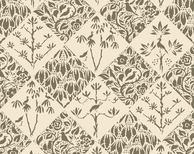 FOLKSIE COLLECTION *  18-105 * Woodcut DIAMONDS * 24x24 repeat * Country  *  Wallpaper * Fabrics * Folk Art * Farmhouse * Cabin * Cottage