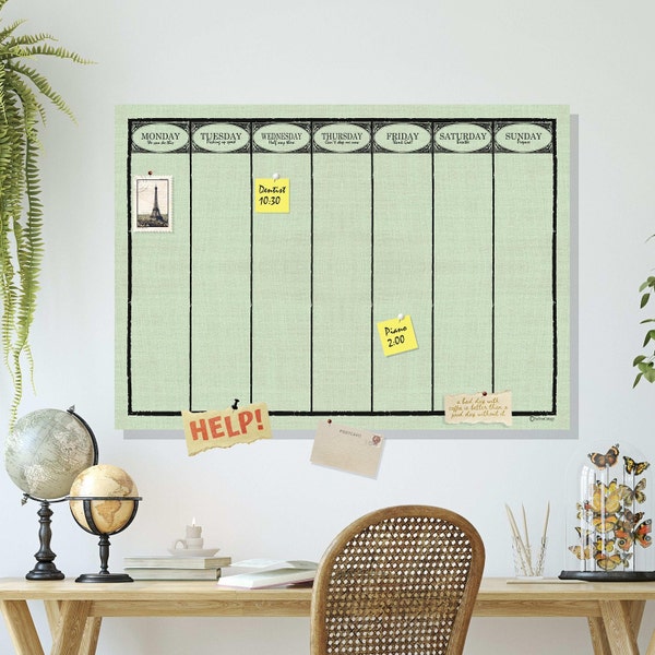 DAY PLANNER Pin Board  * Bulletin Board * Pin Board * 24x36 inches tall * all hardware included * twelve colors of linen