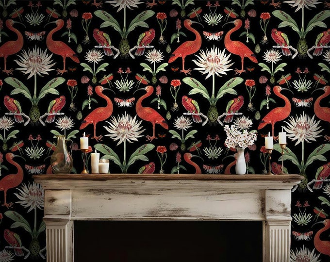 ABUNDANCE COLLECTION WALLPAPER  * Regal Reds * 12x18 Repeat