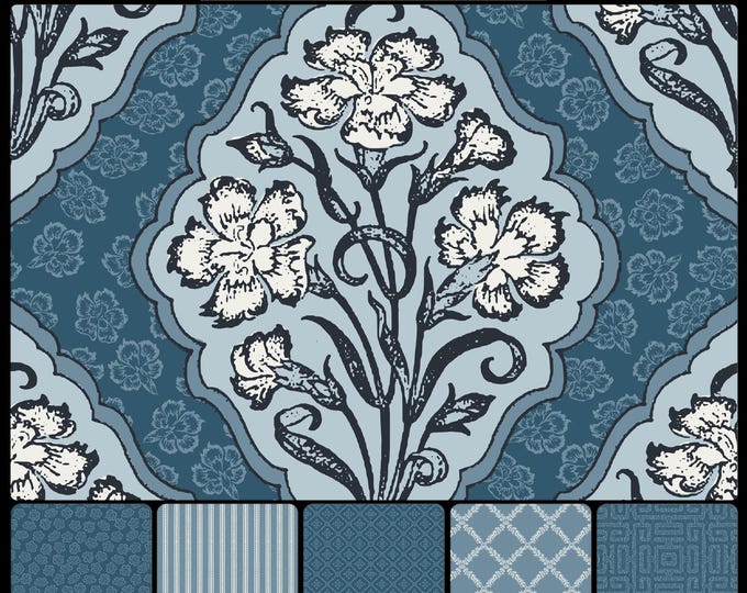 TRADITIONS Collection * 04-112 * MAJOLIKA LARGE * 24X24 Repeat * Traditional wallpaper & fabrics * choose any color pallet *