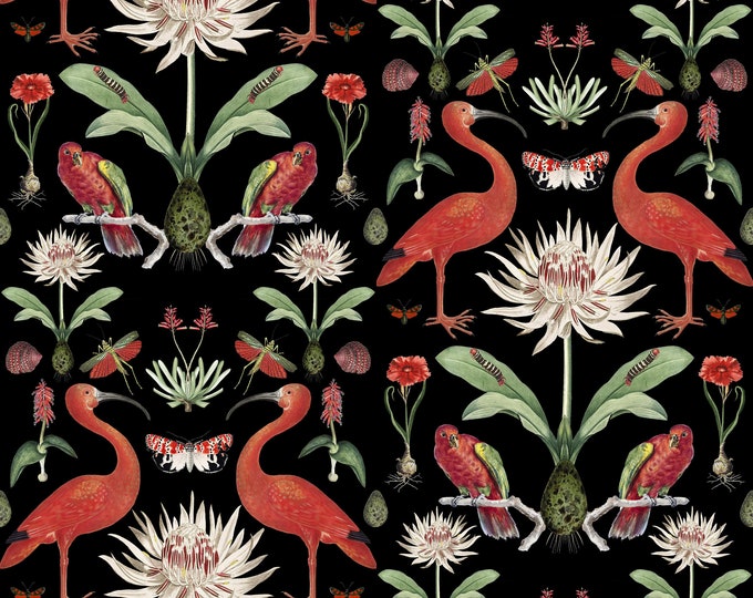 ABUNDANCE COLLECTION WALLPAPER  * Red & Greens * 12x12 or 24x24 repeat style *