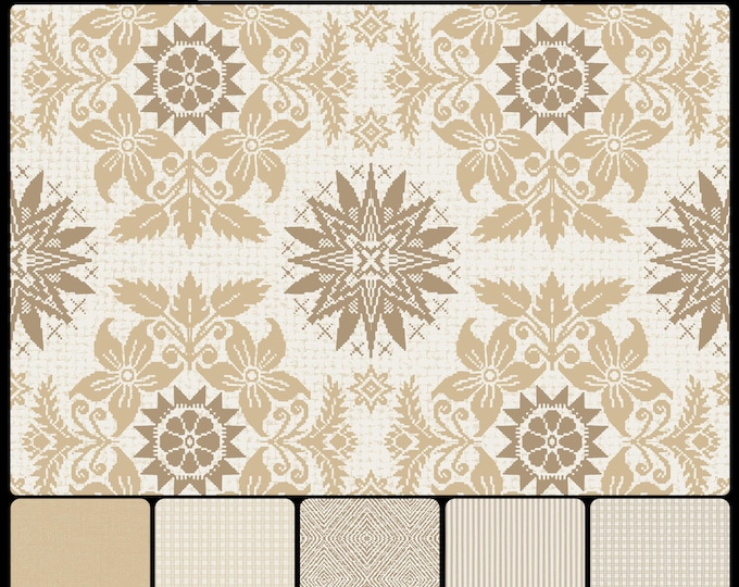 AMERICAN COVERLET COLLECTION * 02-106 * Franklin Coverlet Pattern c.1834 *  Design Inspired by Antique Coverlet from 1834